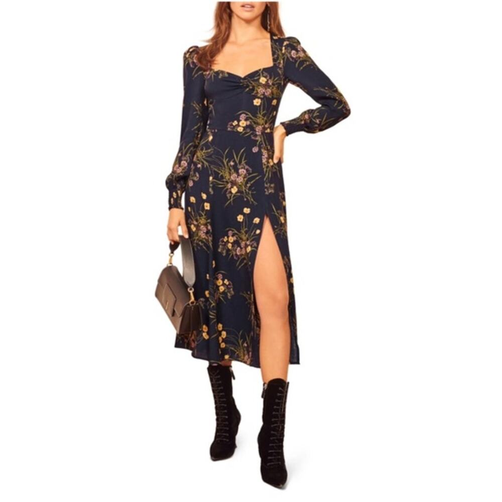 Reformation Wallflower Long Sleeve Midi Dress